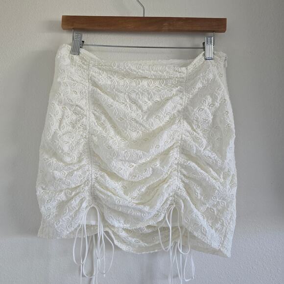 For Love and Lemons Top and Skirt Set Sand Dollar Lace Up Eyelet White Size M - Picture 8 of 15